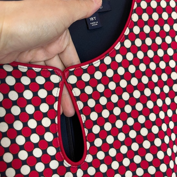 Lands End Dress Womens 18T Tall Red Ponte Polka Dot Sheath Sleeveless Stretch - Picture 4 of 15